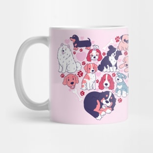 I love dogs! Cute heart shape dogs Mug